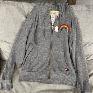 AVIATOR NATION RAINBOW EMBROIDERY HOODIE -
HEATHER GREY M BRAND NEW